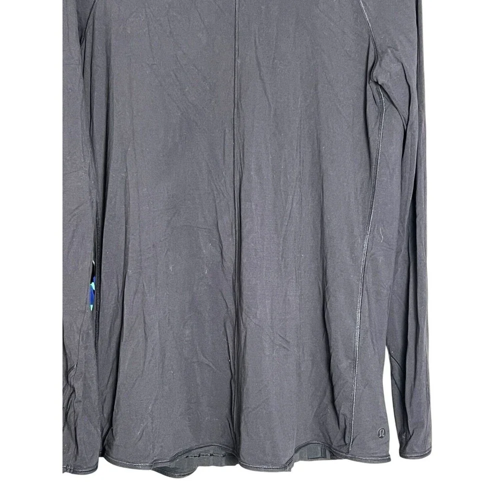 Lululemon Making Moves Long Sleeve Top‎ Size 8 Black Pleated Back Rulu - Picture 4 of 9
